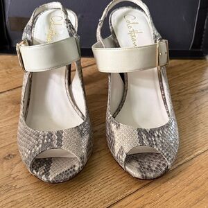 Cole Haan snakeskin print slingback sandals size 8